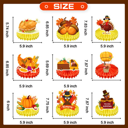 Qpout 9-Piece Thanksgiving Fall Party Table Centerpiece Decorations