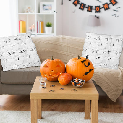 RBQXNW Halloween Pillow Covers 18x18 White Cat Ghost Set of 2 Plush