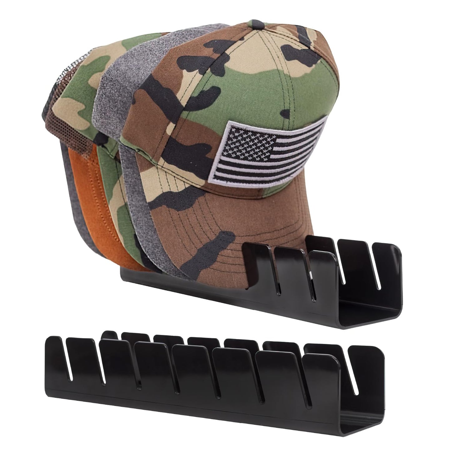 LOS ANGELES HAT CO INC Baseball Hat Organizer 14 Caps 2 Pcs Black