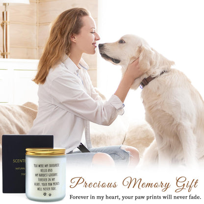 DFQ Freesia Scented Pet Memorial Candle Sympathy Gift for Dog Lovers