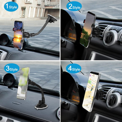 LoyaForba Universal Car Phone Mount 360° Dashboard Holder Black Rubber