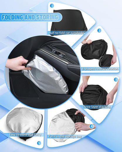 Sunset Beach Windshield Sun Shade for Toyota Prius Hatchback 2016-22 Foldable