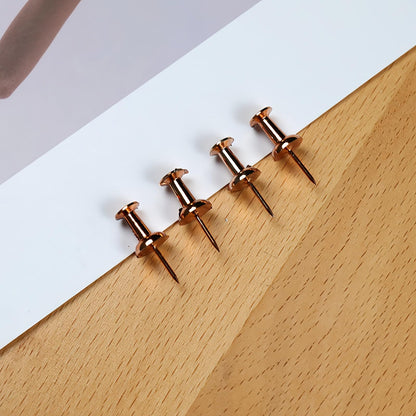 Bomeirc Rose Gold Push Pins 100pcs Double Headed Decorative Tacks with Box