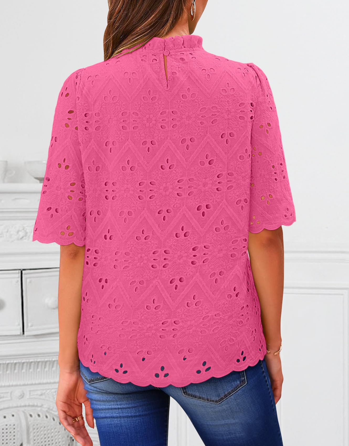BETTE BOUTIK Womens Flowy Summer Tunic Top Bright Pink Size XL