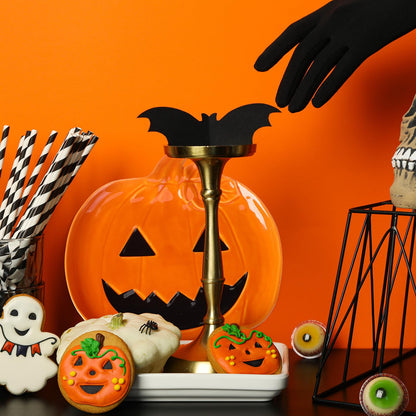 LemonRoad Halloween Ceramic Pumpkin Candy Dishes 7.87'' Orange 4 Pcs