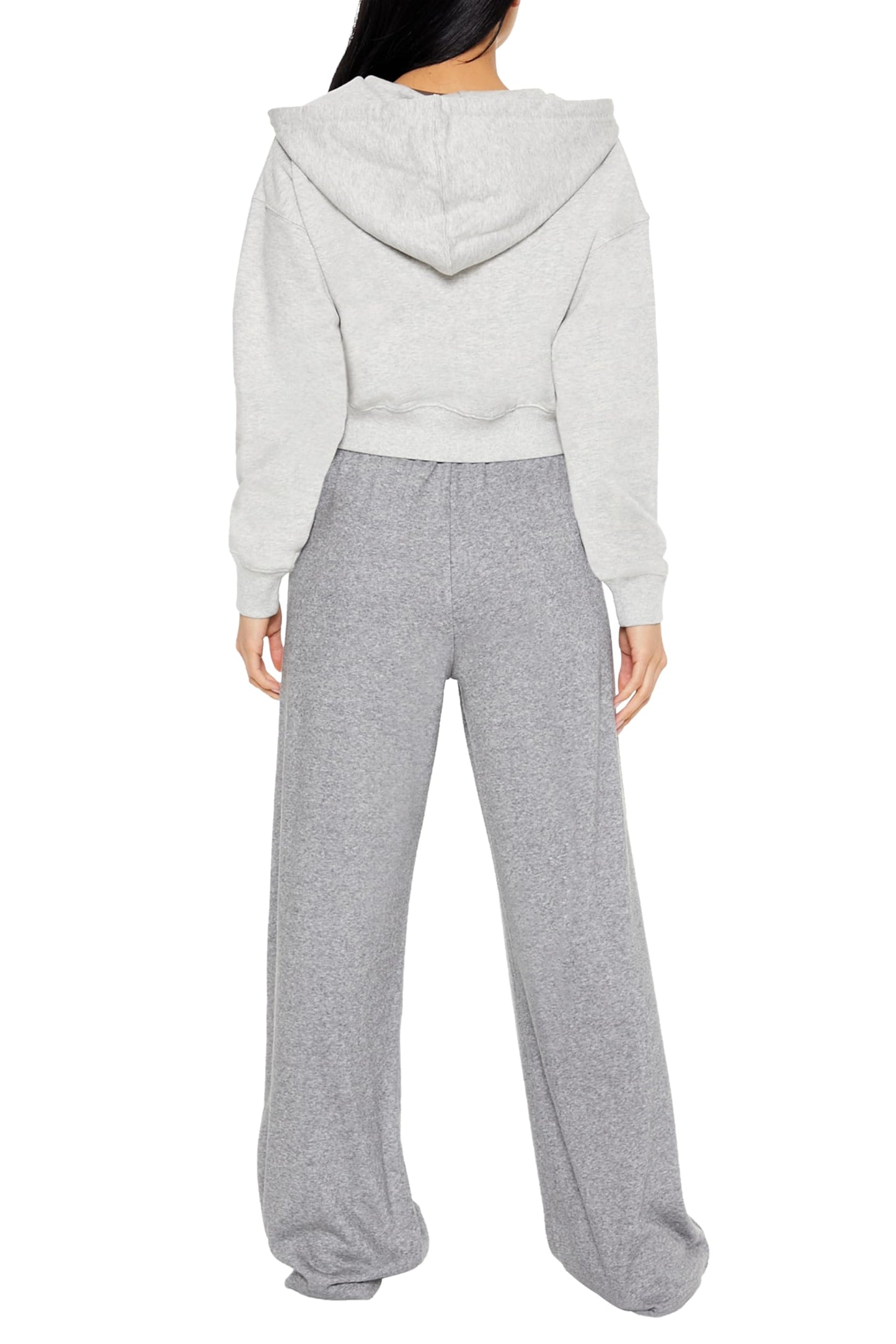 Forever 21 Ribbed Knit High-Rise Pants Dark Grey Size M