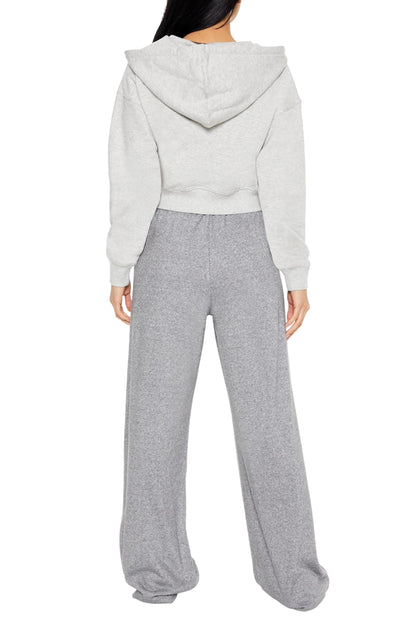 Forever 21 Ribbed Knit High-Rise Pants Dark Grey Size M