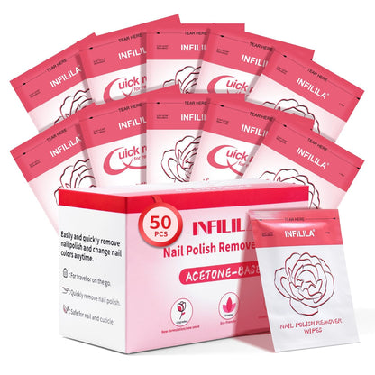 BestBy10/26 NXJ INFILILA Nail Polish Remover Pads Big Size 50 PCS