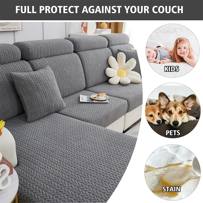 Disayu Sofa Couch Cover Stretch Washable Slipcover Beige Large Double Seat
