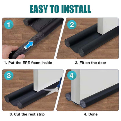 Protalwell Door Draft Stopper Brown Under Door Insulator Fits 1-3/4" Doors