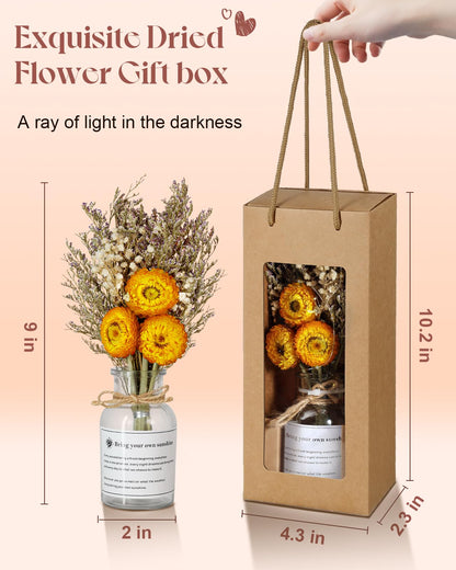 JMHACHY Preserved Sunflower Gift for Mom Birthday Yellow Natural Fibers