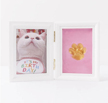 Frame Cat Palm Print Solid Wood Photo Commemorative Table