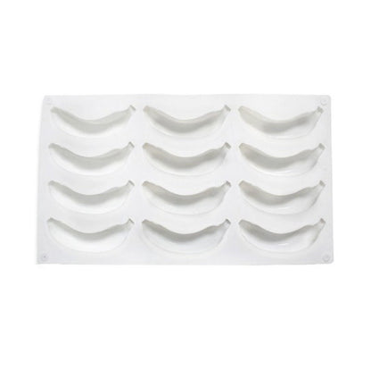 Silicone Mousse Cake Mold for French Desserts and Chocolate Filling - 12-Cavity Banana Shape