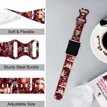 msausyr Christmas Silicone Sport Band Compatible Apple Watch 38-49mm D-22