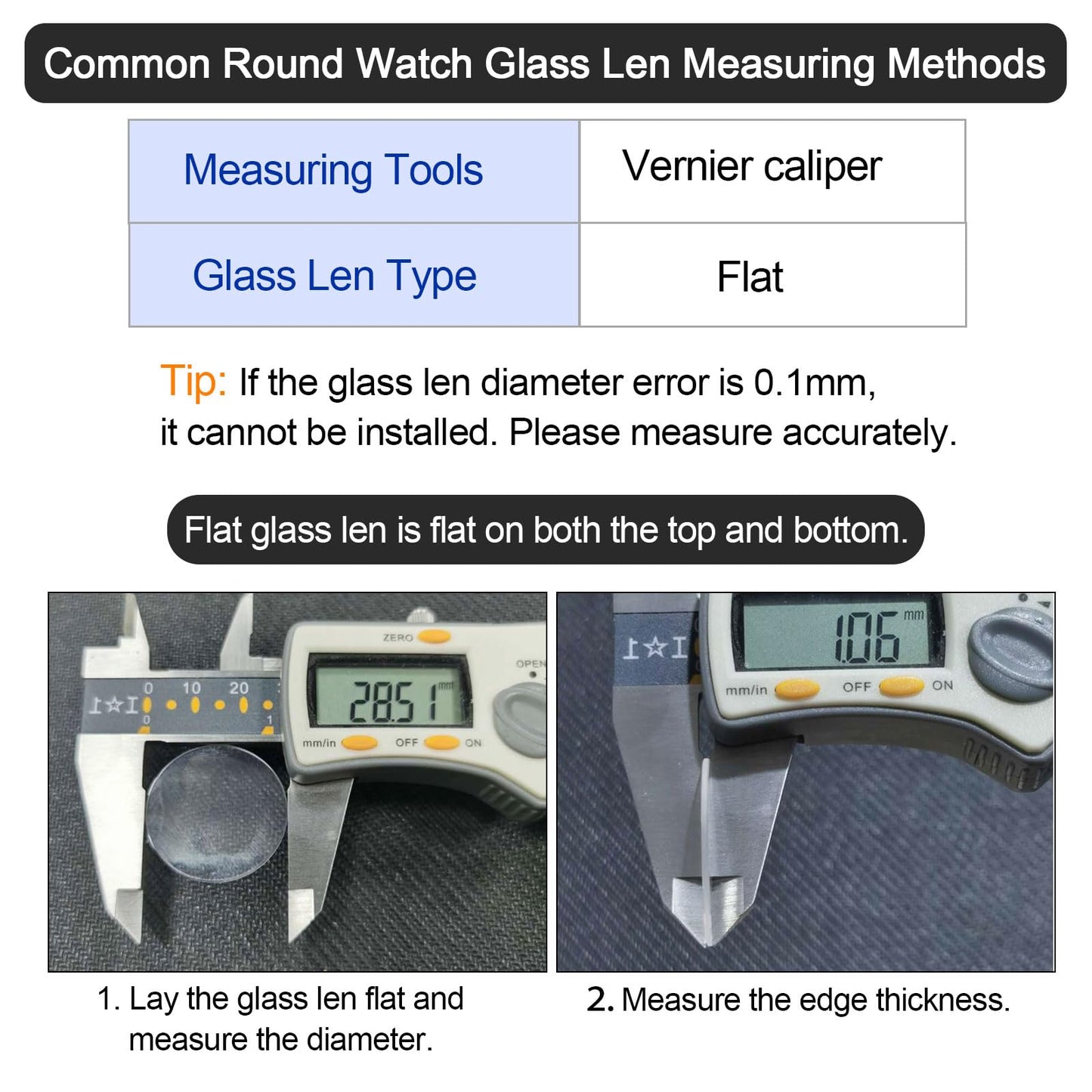 uxcell 32.5mm Sapphire Crystal Watch Glass Lens Round Flat 1.5mm Replacement