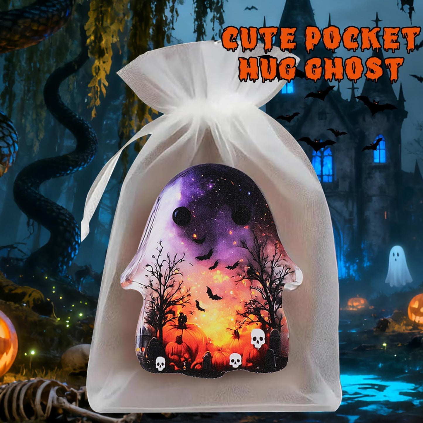 Generic Ghost Pocket Cards Halloween Comfort Black Inspirational Card A