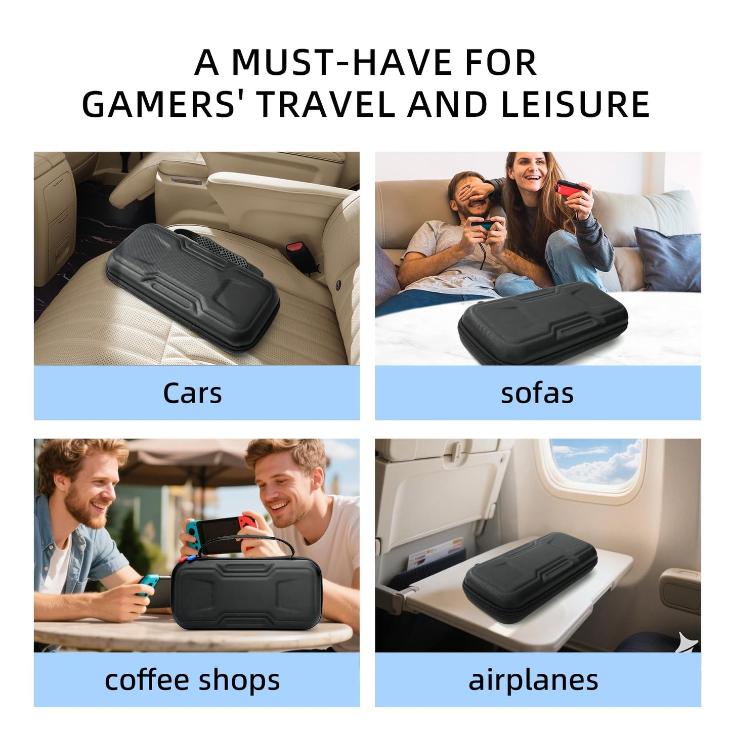 Generic Nintendo Switch 2 Carrying Case 2025 Hard Shell Black Nylon