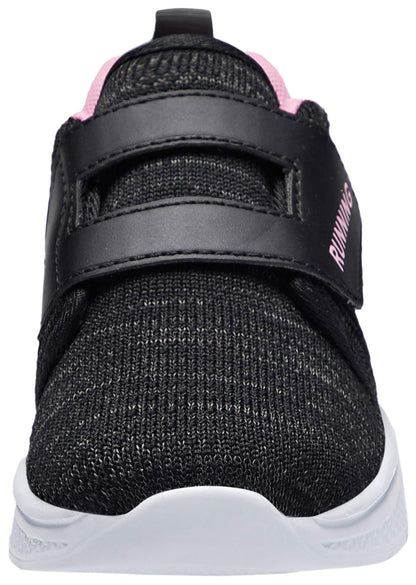 adituo Toddler Boys Girls Lightweight Athletic Sneakers Strap Black Pink Size 11