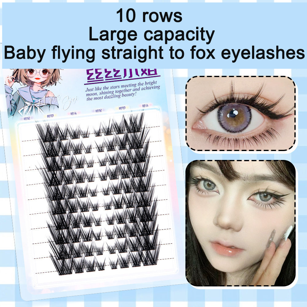 Sunflower Comics Pure Desire Eyelash Simulation Natural Thickening Large Segmented Trilogy False Eyelash Laziness