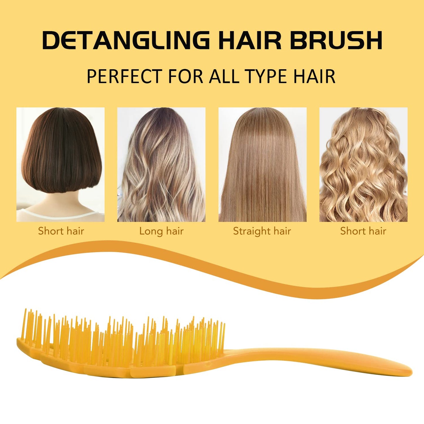 CANDYBRUSH Hair Brush Vented Leaf Form Soft TPEE Mango Scented Orange Large