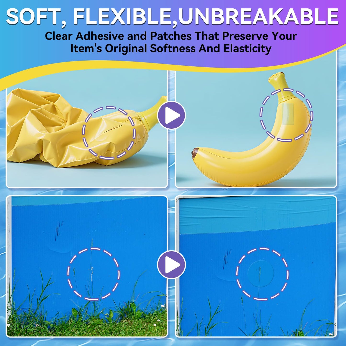 Balldanlu Air Mattress Patch Kit Waterproof Vinyl Repair Adhesive Inflatables