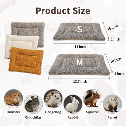 SOMAHE 3D Snow Fleece Small Animal Bed Grey 10x13.7x1 Inch