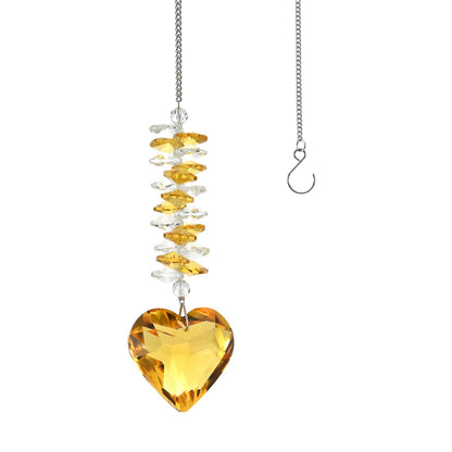 Crystal sun catcher pendant wholesale peach heart love prism living room garden decoration hanging sunshine