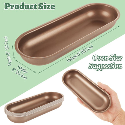CYEAH 6 Pc Mini Loaf Pan Set 7-Inch Carbon Steel Non-Stick Gold Bakeware
