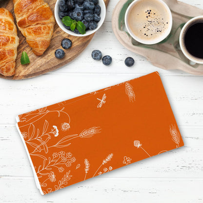 Rvsticty Fall Kitchen Towels Set 2, Floral Orange 18x26'' Thanksgiving Harvest