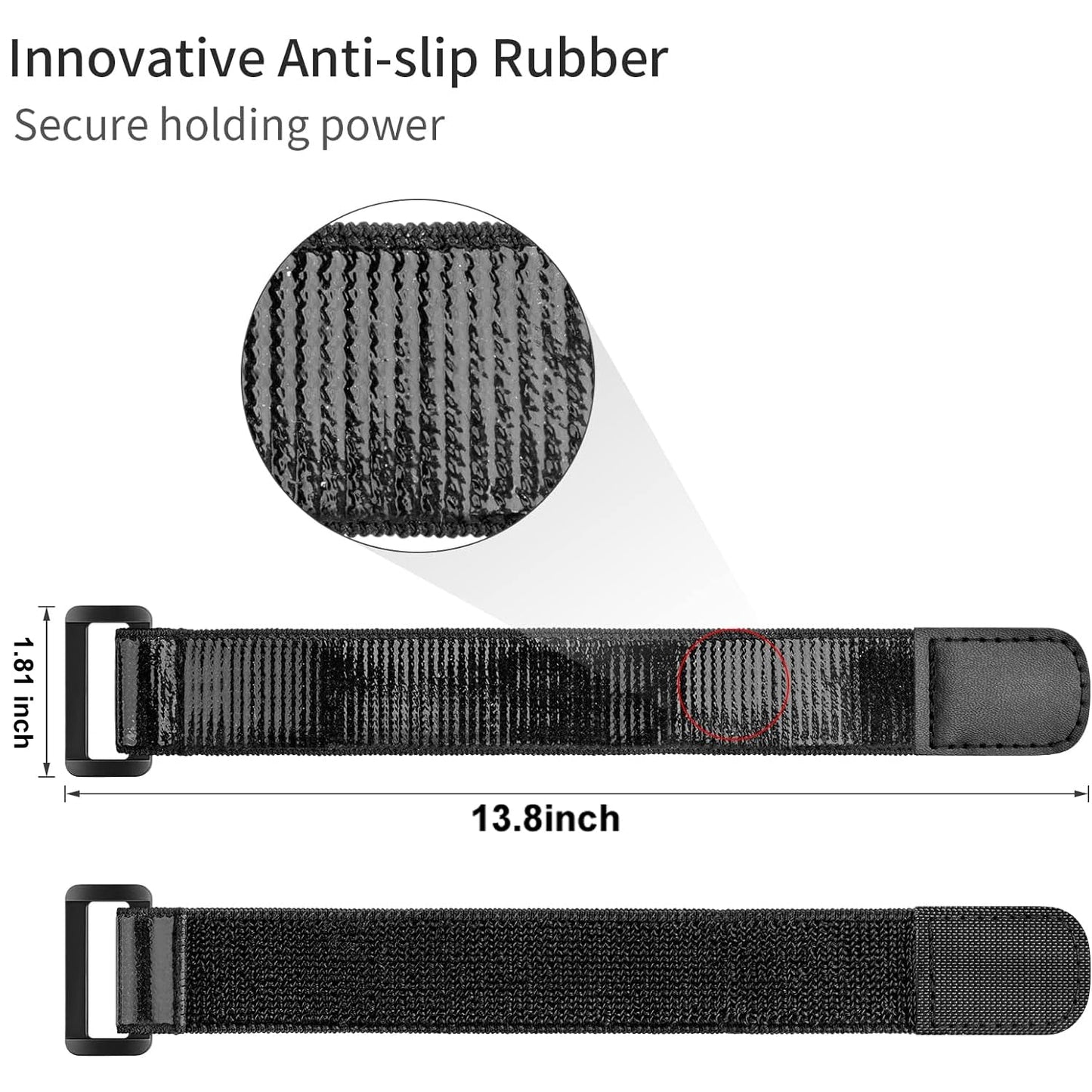 YUGYUM Golf Cart Fan Strap Reusable Adjustable Nylon Cinch Tie Black