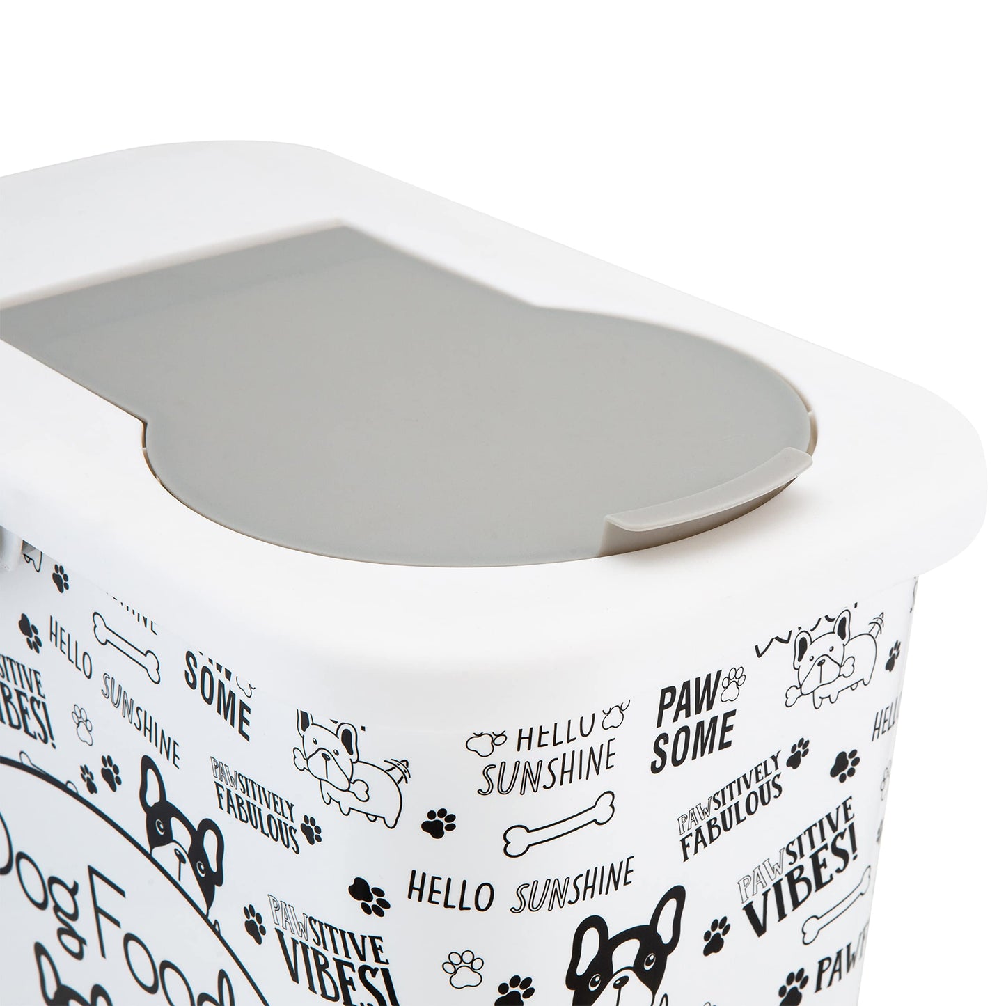 Pounce + Fetch 3 Gallon Pet Dry Food Container with Scooper White