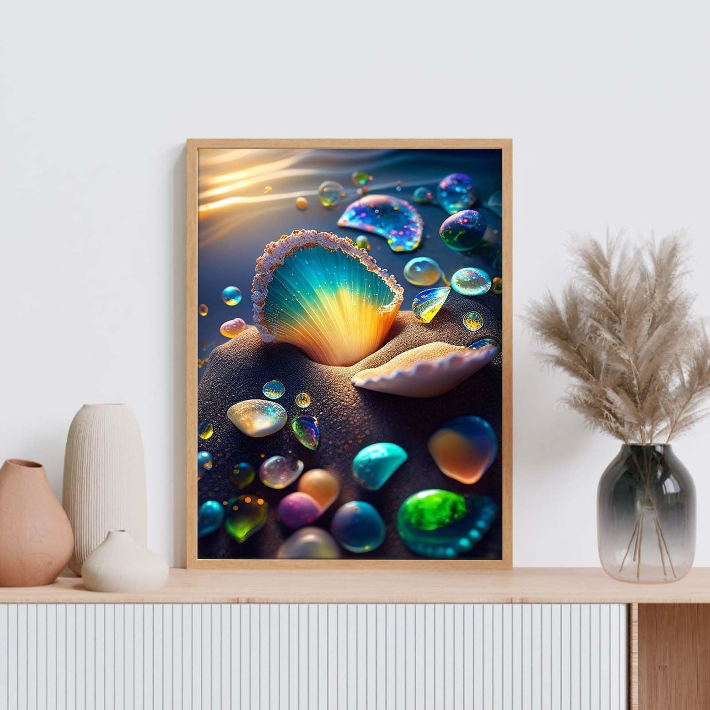 GEEHEIY 5D Seashell Diamond Art Kit for Adults, 12x16 Inch, Art Deco Style