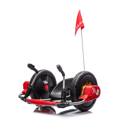 12V Kids Ride On Electric Toy,2WD,16'' exaggerated wheel,Dual handle control for 360 degree flexible steering and rotation