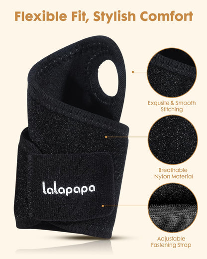 Lalapapa 2 Pack Adjustable Wrist Brace for Men & Women Black Size One Size