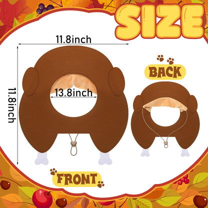 Geyoga Thanksgiving Turkey Hat Adjustable Pet Costume Medium Size