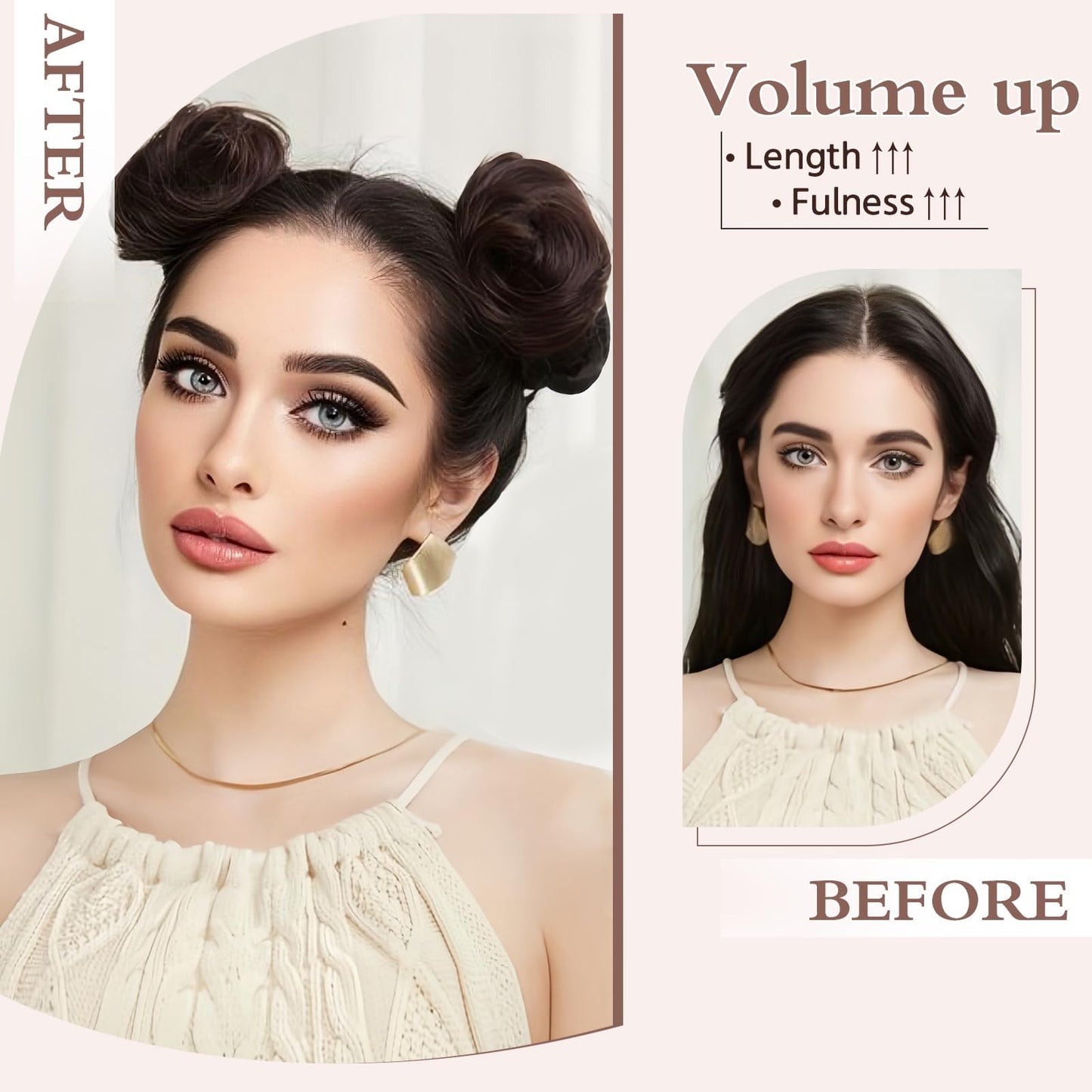 BOGSEA Space Buns Hair Pieces 2PCS Mini Claw Clip 27/613# Color