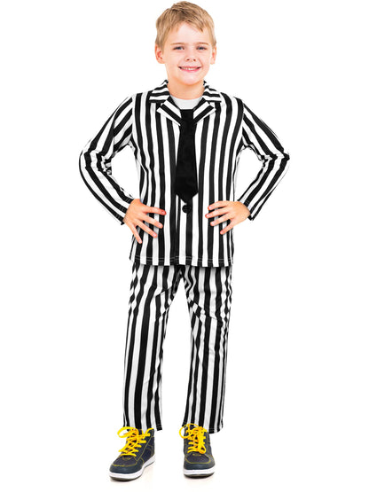 Haysandy Kids Halloween Black White Striped Suit Costume Size Large