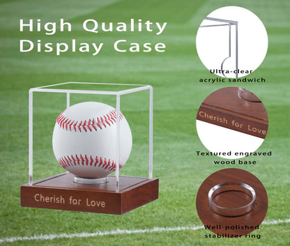 KASTANNY UV Protected Acrylic Baseball Display Case Clear Fits Official Size