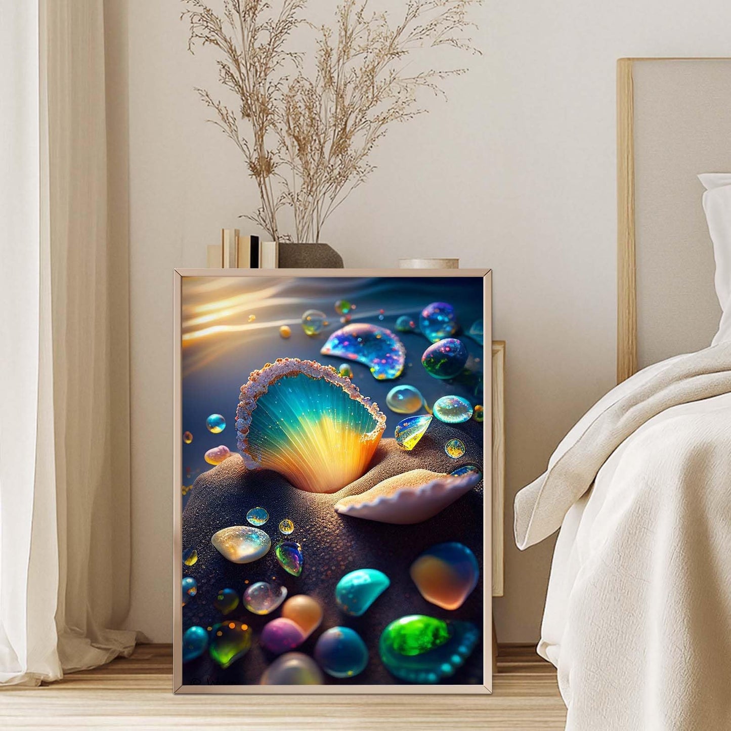 GEEHEIY 5D Seashell Diamond Art Kit for Adults, 12x16 Inch, Art Deco Style