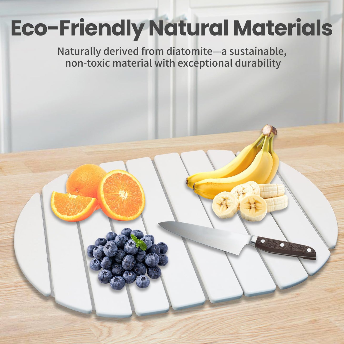 SANYCASA Stone Dish Drying Mat Non-Slip Diatomaceous Earth White 23.6x15.4"