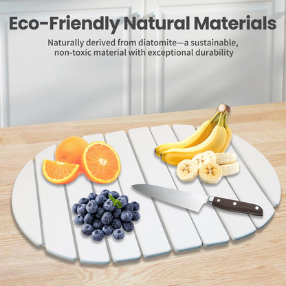 SANYCASA Stone Dish Drying Mat Non-Slip Diatomaceous Earth White 23.6x15.4"