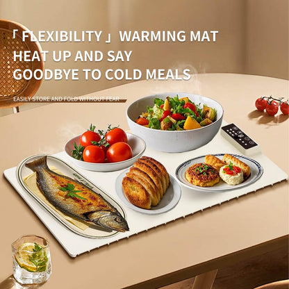 CLYORA Electric Warming Tray 23x15in Food Grade Silicone 5 Temp Auto Shut-Off