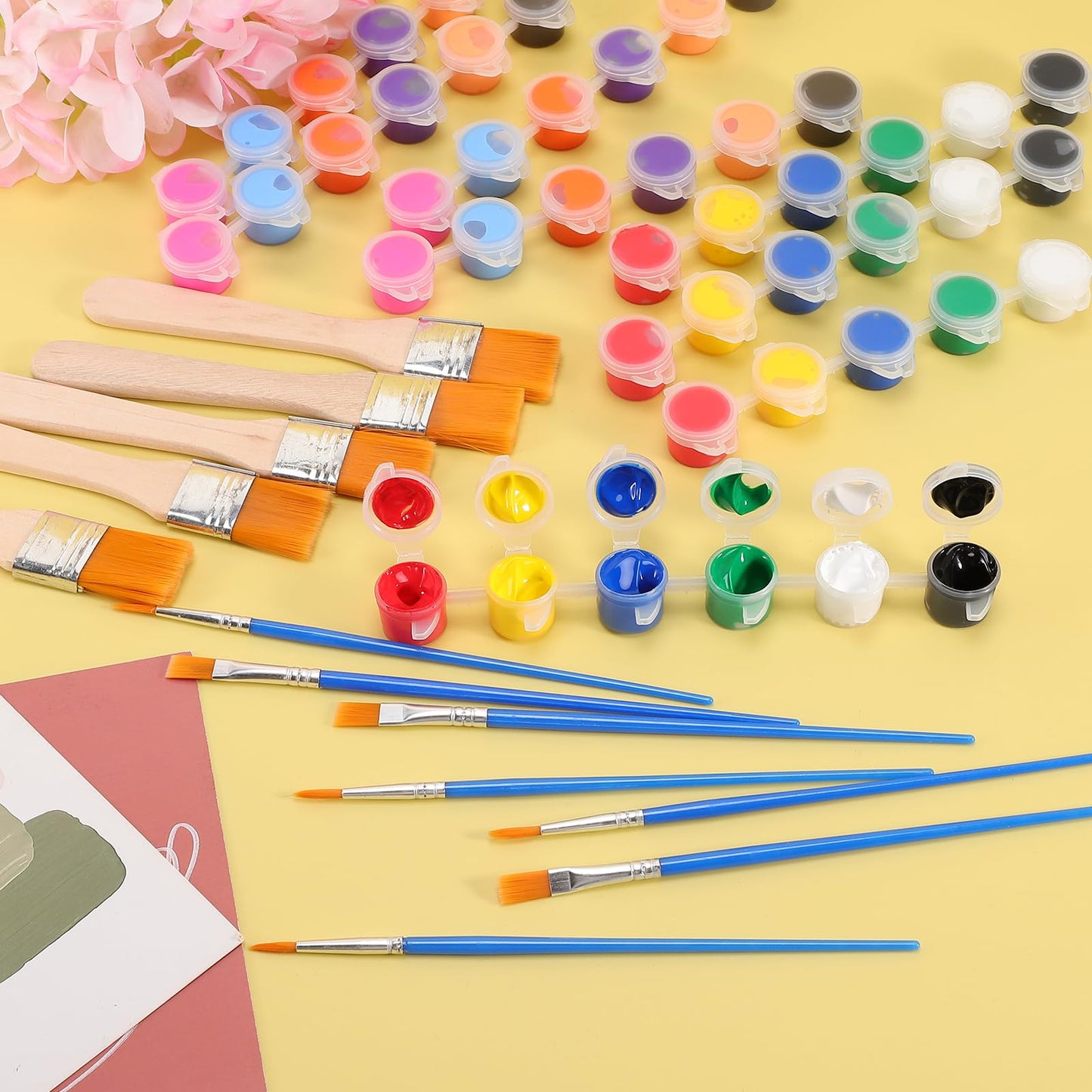 Dyrfolm 145 Pcs Mini Acrylic Paint Set 12 Colors Washable Bulk Pack