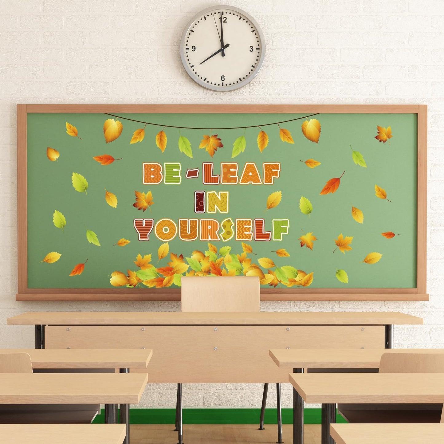 EggSun 112pcs Thanksgiving Fall Bulletin Board Decorations Maple Leaf 14x8in
