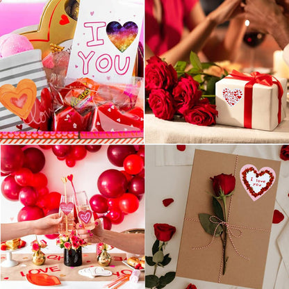 CTOHN 1500 PCS 1.5in Red Heart Stickers Self Adhesive Love Roll
