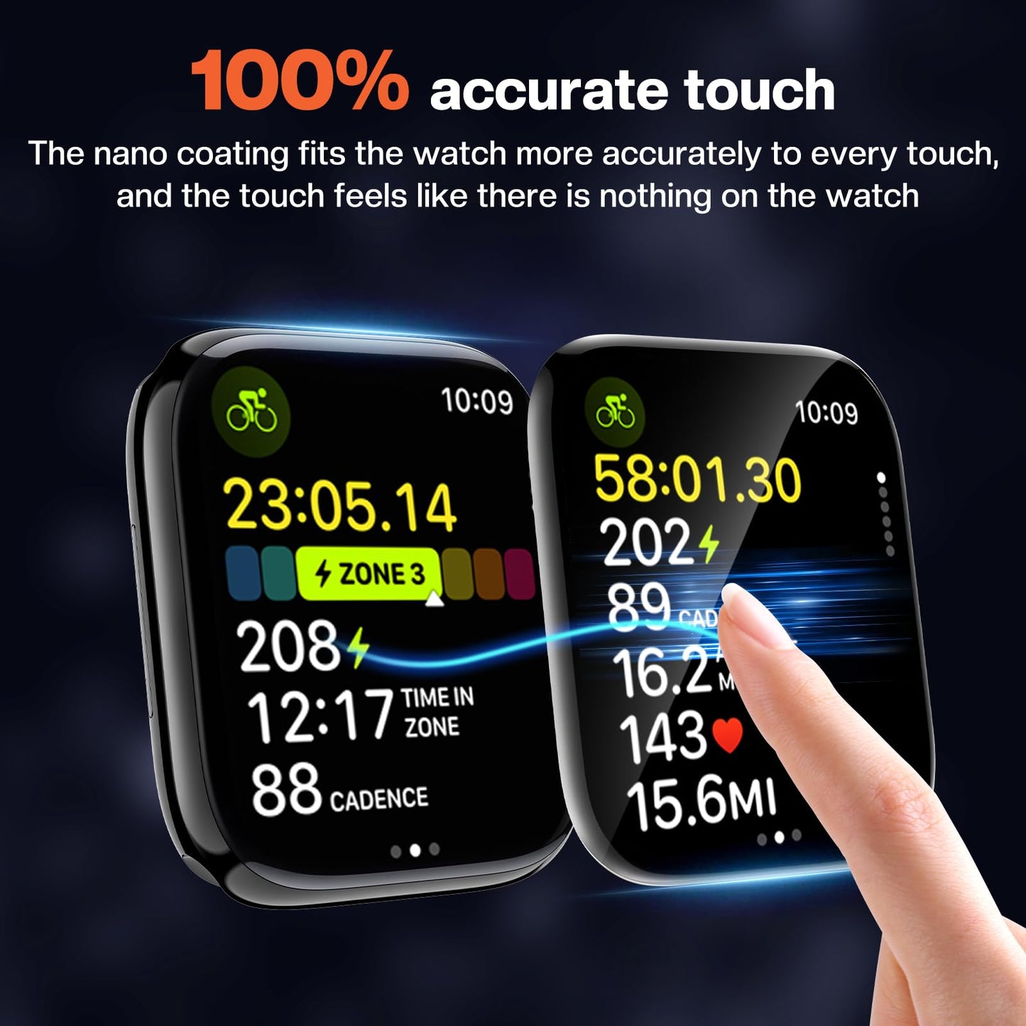 Tensea Apple Watch Series 10 Screen Protector Soft Film 2Pack 46mm 42mm