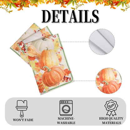 LULUXENIA Thanksgiving Table Runner Maple Leaves Pumpkin Fall Decor 13x72 Inch