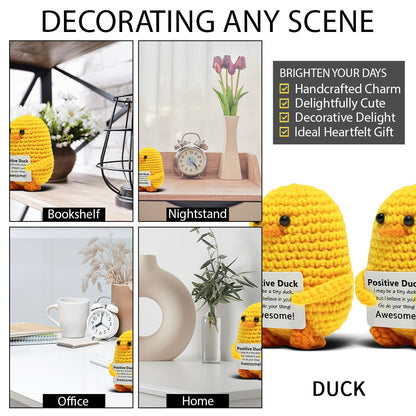 VKYN Handmade Multicolour Crochet Duck Inspirational Mental Health Decor