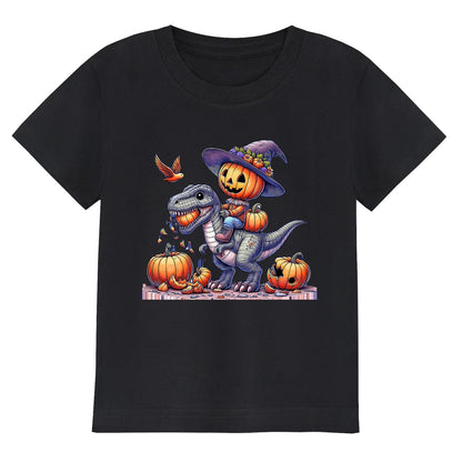 HELLO MEOW Halloween Boys Dinosaur T Shirt Black Cotton Size 3-4T