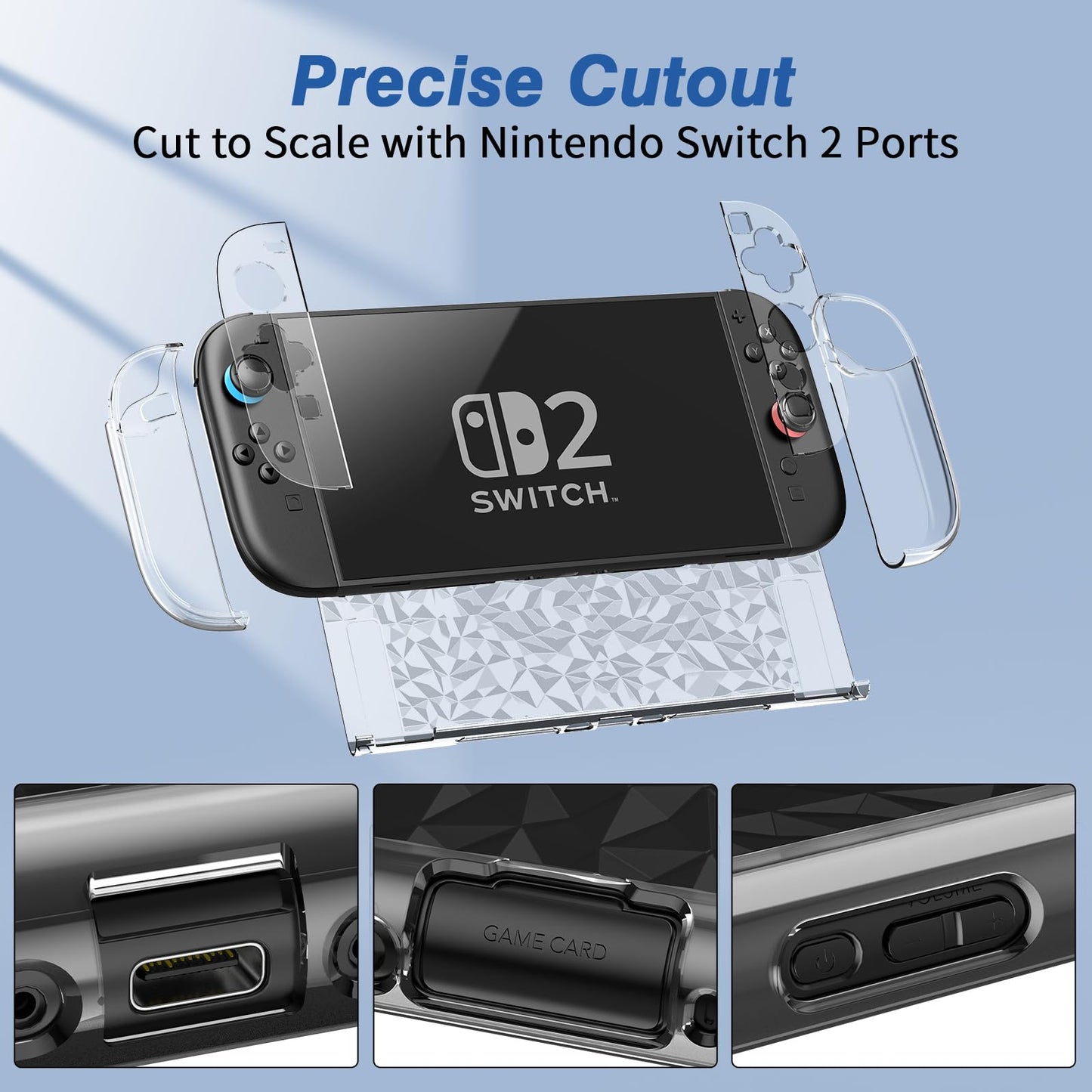 HEYSTOP Switch 2 Protective Case with Screen Protector Transparent Cover